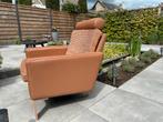 Leolux Siboga Fauteuil - Bruin Leer & Stof, Huis en Inrichting, Fauteuils, Gebruikt, 75 tot 100 cm, Retro vintage, Ophalen
