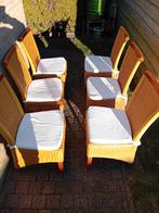 rieten stoelen 6 stuks, Huis en Inrichting, Stoelen, Ophalen, Gebruikt, Overige kleuren, Riet of Rotan