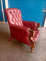 Antieke Engelse Chesterfield Fauteuil Ca.1920, Ophalen, Zo goed als nieuw, 75 tot 100 cm