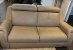 Leren bankstel, half jaar oud, elektrisch verstelbaar, Ophalen, Tweepersoons, Zo goed als nieuw, Rechte bank