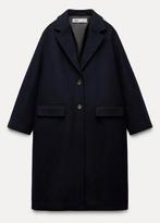 Zara oversized wool coat, Nieuw, Zara, Maat 34 (XS) of kleiner, Blauw