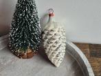 Vintage kerstbal dennenappel zilver 437, *, Gebruikt, *, Ophalen of Verzenden