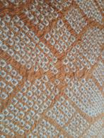 Traditionele Japanse Kimono michiyuki jas orange shibori, Ophalen of Verzenden