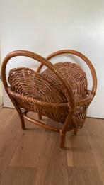 Vintage Rotan Rattan Lectuurbak Tijdschrifthouder, Ophalen of Verzenden, Gebruikt