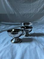 Vintage Franse RVS ijscoupes dessert inox coupes set van 3, Ophalen, Overige materialen, Overige stijlen, Overige typen