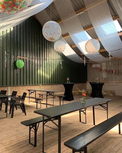 Luxe uitstraling biertafels + banken te huur, Hobby en Vrije tijd, Feestartikelen | Verhuur, Gebruikt, Ophalen