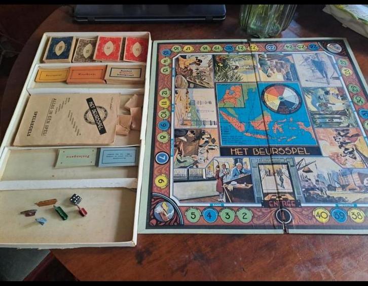 Zeldzaam Beursspel uit 1934 - Compleet!, Hobby en Vrije tijd, Gezelschapsspellen | Bordspellen, Gebruikt, Ophalen of Verzenden