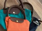 Kleine Longchamp tasjes, blauw, groen, oranje, per stuk, Ophalen of Verzenden, Zo goed als nieuw, 30 cm of meer, Minder dan 35 cm