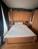 Bed met kastenwand - Zelf demonteren, Ophalen, Gebruikt, Tweepersoons