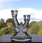 2-Armige Kandelaar Ankerglas Bernsdorf Art Deco, Antiek en Kunst, Ophalen of Verzenden, Kristal
