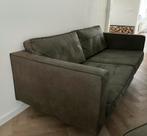 WOOOD Bank Indy 2,5 zits en hocker leatherlook warmgroen, Ophalen, Gebruikt, 75 tot 100 cm, 200 tot 250 cm