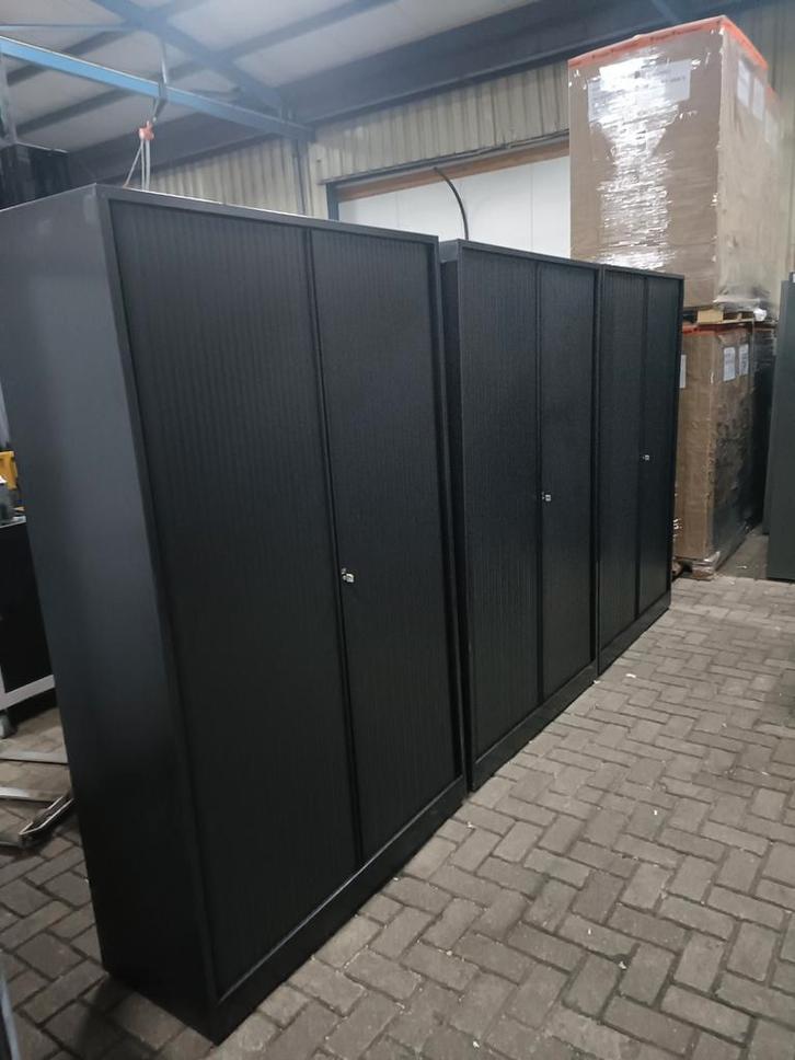 Zwarte Ahrend metalen roldeurkasten/archiefkasten, Huis en Inrichting, Kasten | Roldeurkasten en Archiefkasten, Gebruikt, 150 tot 200 cm