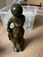 Zimbabwe Serpentijn Beeld: Moeder en Kind - 43cm, Antiek en Kunst, Kunst | Beelden en Houtsnijwerken, Ophalen