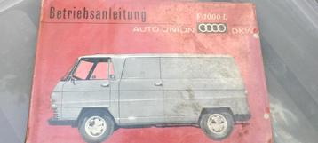 DKW AUTO UNION F- 1000L HANDLEIDING 1964 beschikbaar voor biedingen