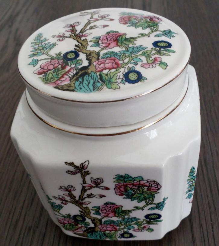 Achthoekige voorraad pot of Theebus, Huis en Inrichting, Keuken | Servies, Zo goed als nieuw, Overige typen, Overige stijlen, Porselein