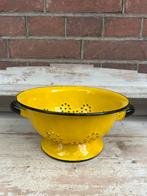 Vergiet op voet geel / zwart emaille klein model, Antiek en Kunst, Antiek | Emaille, Ophalen of Verzenden