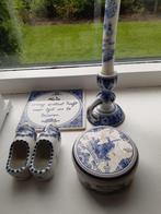 Delfts blauw kandelaar en pot, Ophalen