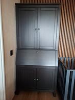 IKEA HEMNES secretaire met opbouw in donkerbruin/zwart, Huis en Inrichting, Kasten | Secretaires, Ophalen, Gebruikt