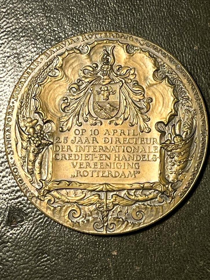 Oude herdenkingsmunt Rotterdam, Postzegels en Munten, Penningen en Medailles, Brons, Nederland, Ophalen of Verzenden