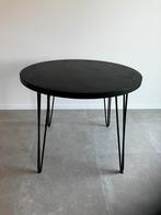 Eettafel Mortex zwart met haarspeldpoot, Huis en Inrichting, Tafels | Eettafels, Ophalen, 50 tot 100 cm, Rond, Nieuw
