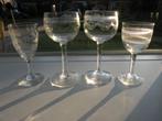 Antieke gegraveerde borrelglaasjes, € 1,50 per stuk, Antiek en Kunst, Antiek | Glas en Kristal, Ophalen