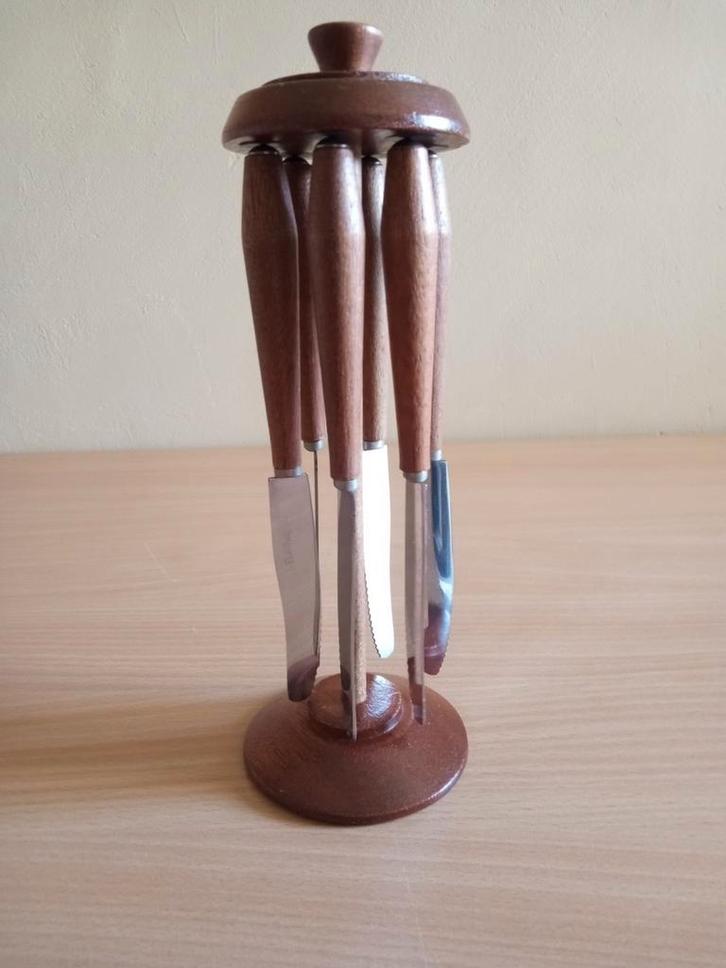 Vintage Fruitmesjes Set met Magnetische Houder, Antiek en Kunst, Antiek | Keukenbenodigdheden, Ophalen of Verzenden