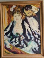 Franse school naar Renoir, La Loge. Schilderij op doek., Antiek en Kunst, Ophalen of Verzenden