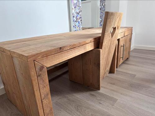 Steigerhouten kinderbureau met stoel, Kinderen en Baby's, Kinderkamer | Tafels en Stoelen, Gebruikt, Tafel(s) en Stoel(en), Ophalen