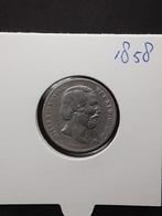 Halve gulden 1858 koning Willem III, Postzegels en Munten, Munten | Nederland, ½ gulden, Koning Willem III, Zilver, Ophalen of Verzenden