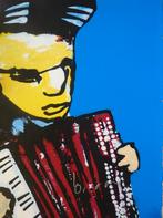 Twee (2) Herman Brood zeefdrukken accordeon en cello, Antiek en Kunst, Verzenden