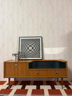 Vintage retro kastje low board tv meubel dressoir spiegel, 100 tot 150 cm, Vintage, Vintage, Zo goed als nieuw