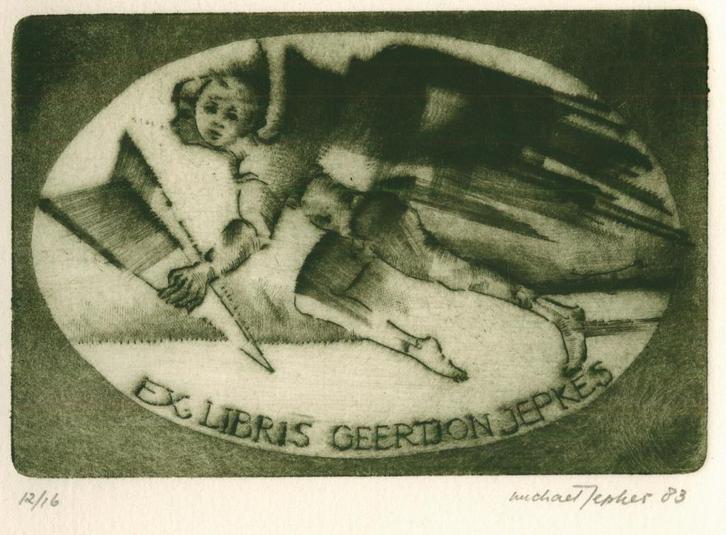 3122 Ex Libris Nederland : Michaël Jepkes, 1983, Antiek en Kunst, Kunst | Etsen en Gravures, Verzenden