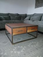 mango/acacia salontafel industrieel, Huis en Inrichting, Tafels | Salontafels, Ophalen, 100 tot 150 cm, Vierkant, 50 tot 100 cm