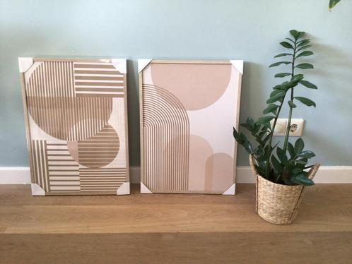 Schilderijen van stof met lijst, Huis en Inrichting, Woonaccessoires | Wanddecoraties, Nieuw, Ophalen of Verzenden