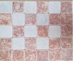 8,5m² partij wit en rood verouderd marmer 10x10x1cm tegels, Ophalen, Nieuw, Minder dan 20 cm, Vloertegels