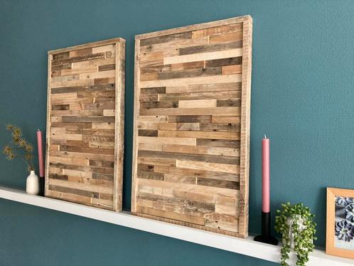 Unieke Houten Wanddecoratie bestaat uit 2 delen NIEUW, Huis en Inrichting, Woonaccessoires | Wanddecoraties, Nieuw, Ophalen