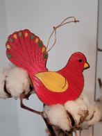 Kersthanger rood patrijs rood geel handgeschildered vogel, Ophalen of Verzenden, Zo goed als nieuw