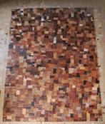 Tapijt jeans label patchwork echt leer, Ophalen, 200 cm of meer, Zo goed als nieuw, Rechthoekig