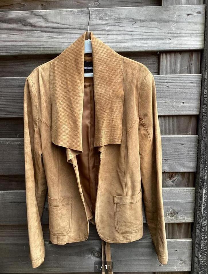 Leren jas, Kleding | Dames, Jasjes, Kostuums en Pakken, Zo goed als nieuw, Bruin, Ophalen of Verzenden