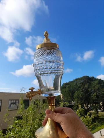 Vintage kristallen absintfontein messing beschikbaar voor biedingen