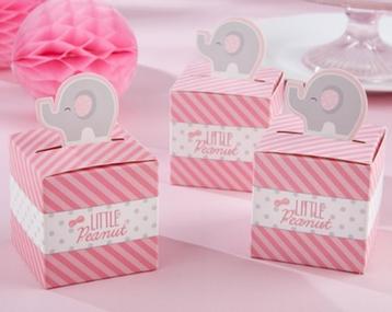 Cadeaudoosje olifantje roze | geboorte bedankje meisje beschikbaar voor biedingen