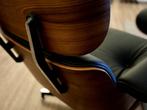 - Nieuw - Lounge Chair en Ottoman XL Walnoot zwart leder, Metaal, Nieuw, Minder dan 75 cm, Vitra, Eames