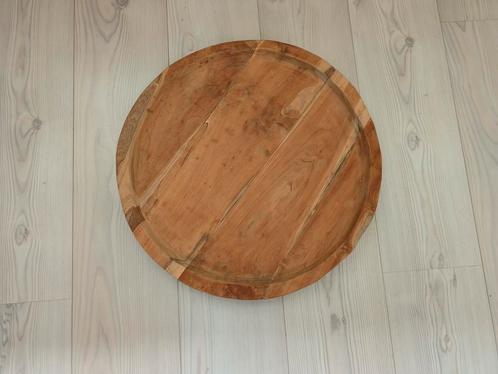 Massief houten Plateau voor Kaarsen etc., Huis en Inrichting, Woonaccessoires | Dienbladen, Gebruikt, Hout, Rond, Ophalen