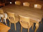 MASSIEVE OUD GRENEN EETTAFEL + 6 stoelen Flamant, Ophalen, Gielen, Nieuw, Info@houseofcoco.nl