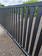 Schuifpoort 400x150cm verticale spijlen NIEUWE VOORRAAD!, Met poort, Nieuw, IJzer, Spijlenhekwerk