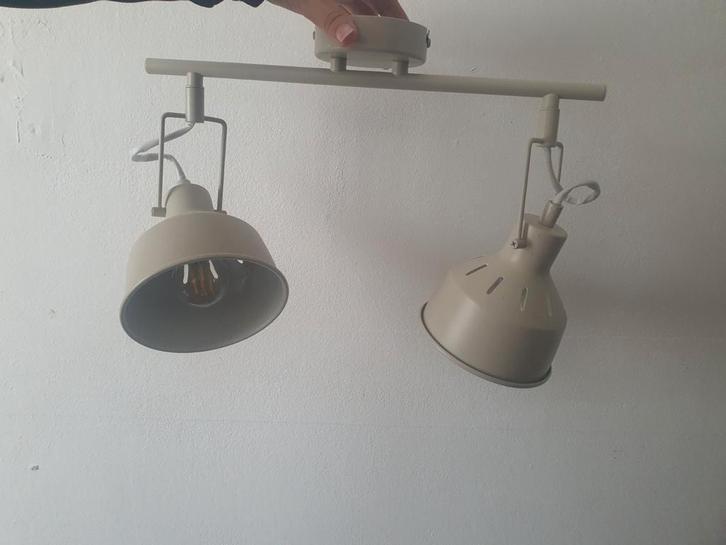 Plafondlamp met 2 Spots - Verstelbaar, Huis en Inrichting, Lampen | Plafondlampen, Zo goed als nieuw, Metaal, Ophalen