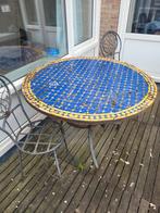 Gietijzeren mozaïeke tafel 120cm diameter, Tuin en Terras, Gebruikt, Ophalen