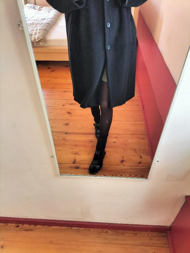 Mooie wollen dames winterjas zwart, Kleding | Dames, Jassen | Winter, Zo goed als nieuw, Maat 42/44 (L), Zwart, Ophalen of Verzenden