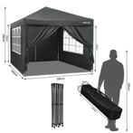 Partytent 3x3 met 4 zijwanden 800D polyester, Opvouwbaar, Partytent, Minder dan 4 meter, Nieuw