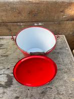 Vintage Emaille Emmer met Deksel, Ophalen of Verzenden